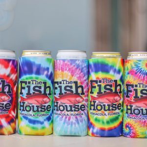 Fish House Tye Dye Drink Koozies for Slim Cans
