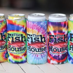 Fish House Tye Dye Drink Koozies for Slim Cans